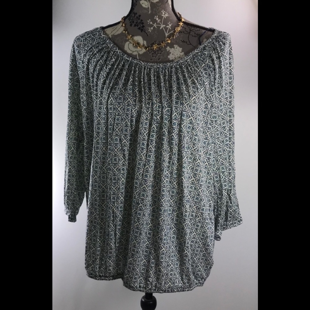 Michael Kors Printed Peasant Blouse